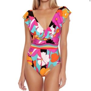 NWT Trina Turk ruffle swimsuit one-piece.